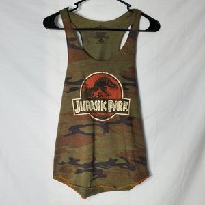 SOLD Jurassic Park Logo Camo Green Tank Top